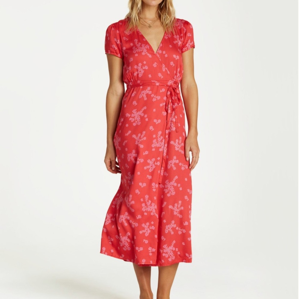 Billabong Wrap Me Up Midi Floral Dress